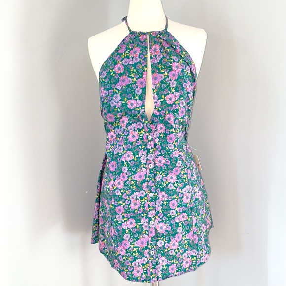 FREE PEOPLE Lyla Halter Tunic Green Balsam SZ M NEW WITH TAGS!! - Picture 3 of 8